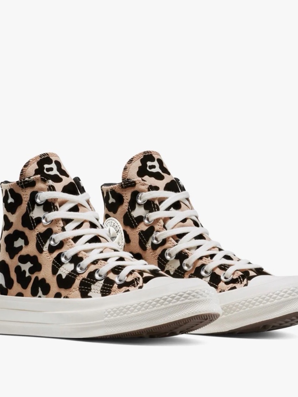 Converse chuck Taylor High Top Leopard Print Sneakers - Beige/Black/White NWT